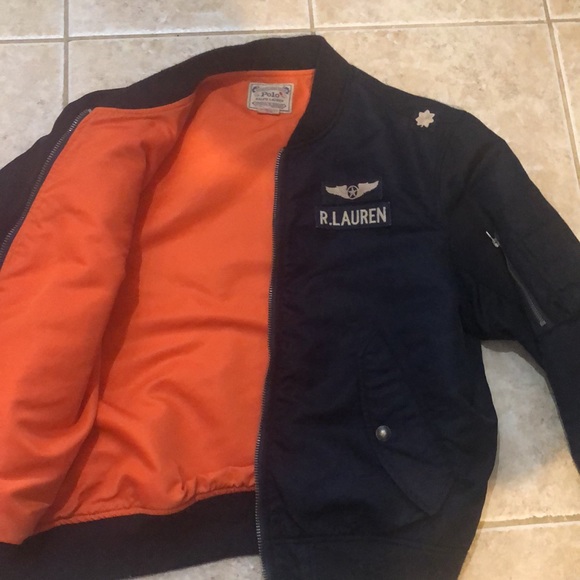 Polo - Ralph Lauren Flight Bomber Jacket. R. Lauren name tag and stripped stars - Picture 10 of 10